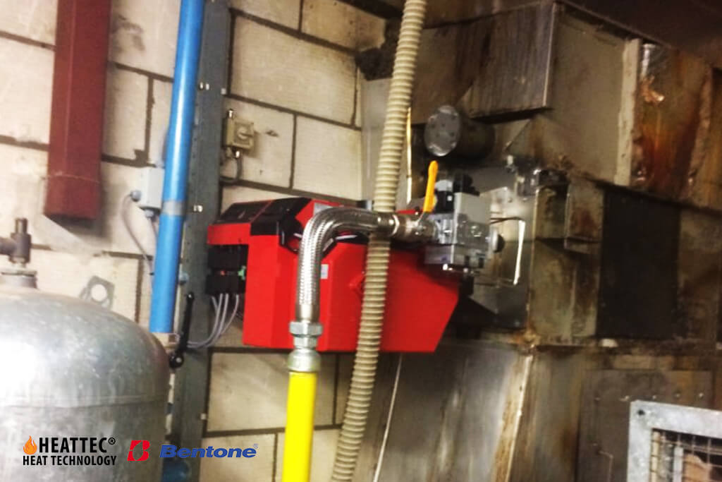Bentone gas burners installed on an industrial drying installation
