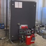 Osby Parca hot water boiler with Bentone biogas burner