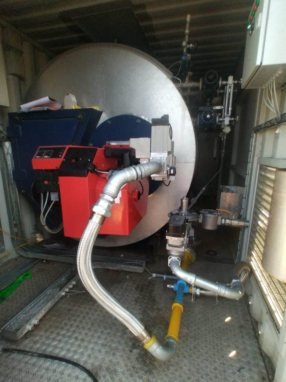 Biogasbrenner an einem bestehenden Dampfkessel