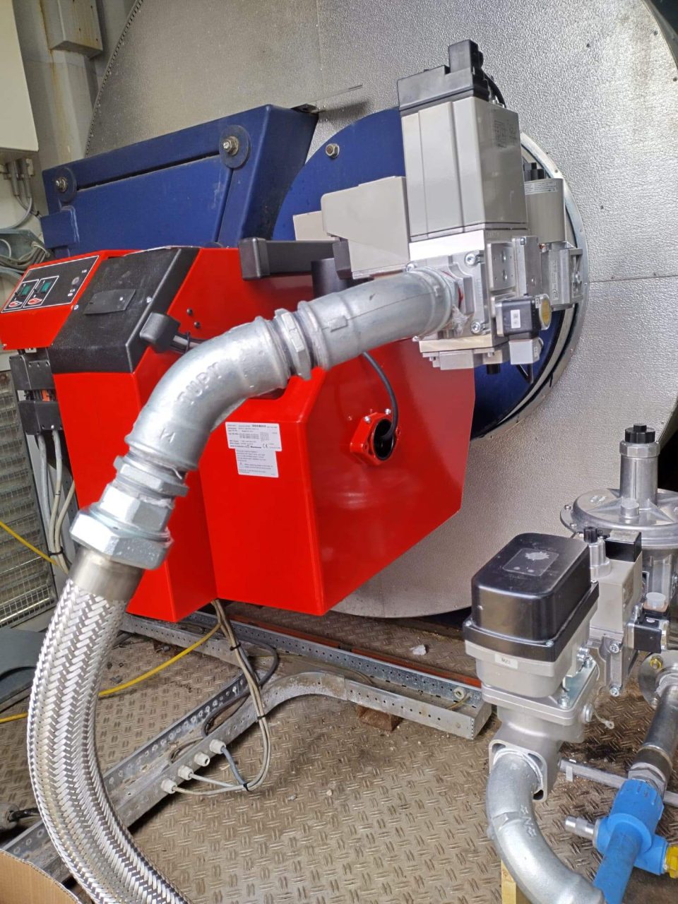 Biogasbrenner an einem bestehenden Dampfkessel